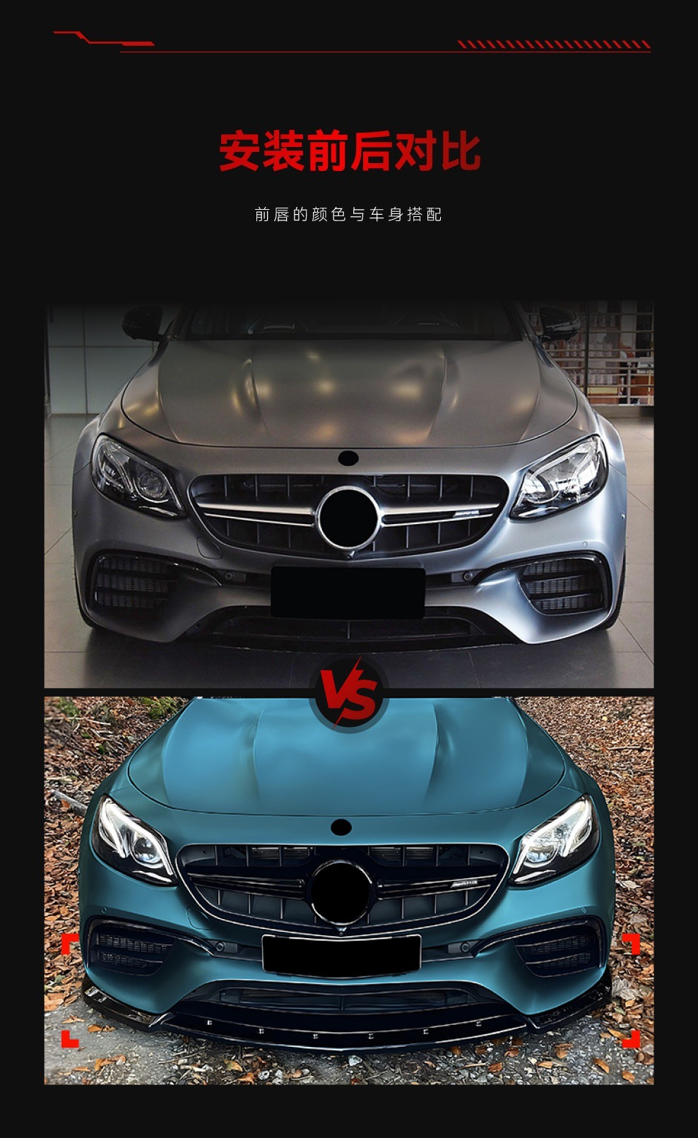Suitable for 2016-2020 Mercedes-Benz E-Class W213 E63 Amg Front Lip, Front Spoiler, Corner Wrap, Front Bumper Cross-Border Modification Parts