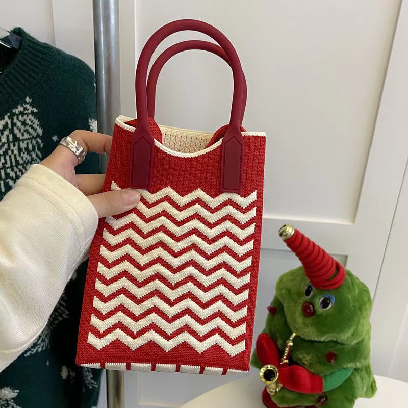 Nuevo amor bolso del teléfono móvil bolso de punto al por mayor de gran capacidad bolso de mano estudiante crossbody bolsa de lana fábrica