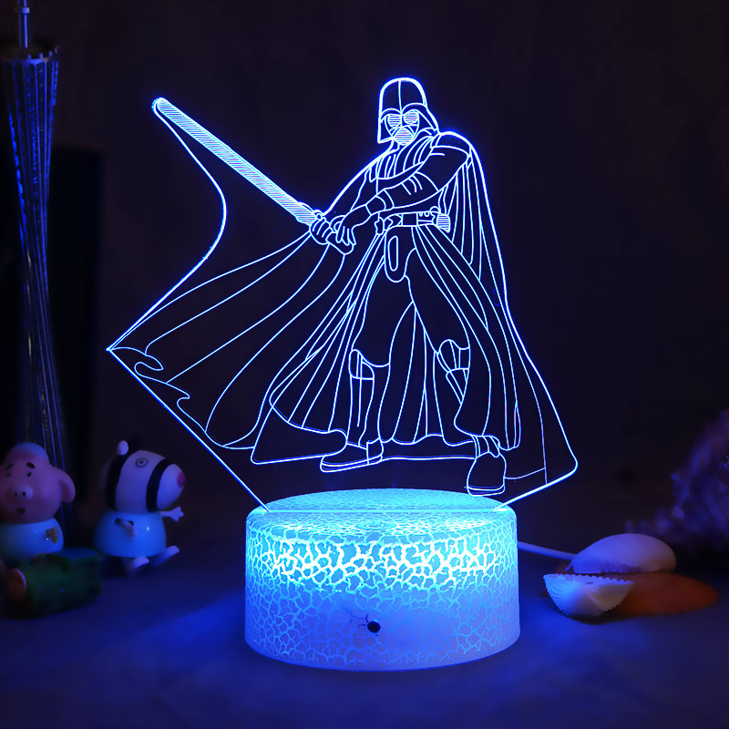 Star Wars 3D noche luz puntada Yoda bebé periférico mano Escritorio de Oficina Decoración Linda lámpara regalo