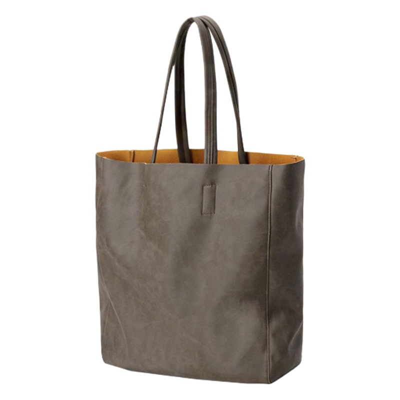 Men's Large Capacity Tote Bag Commuter All-match Leather Tote Bag Women's Portable Large Capacity Shoulder Bag Tote
