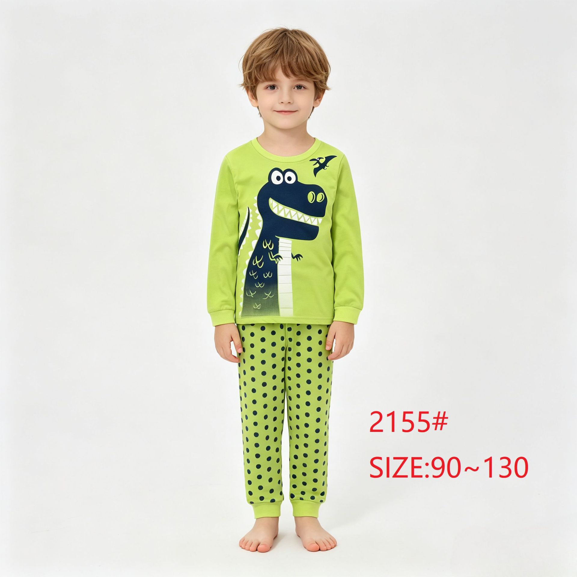 Home Clothes New Children's Home Clothes Set Dinosaur Pattern Children's Clothes Cross-Border Children's Clothing