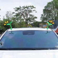 汽车车顶装饰3D立体车贴花小草摆件小树苗外饰用品玩偶改装可爱