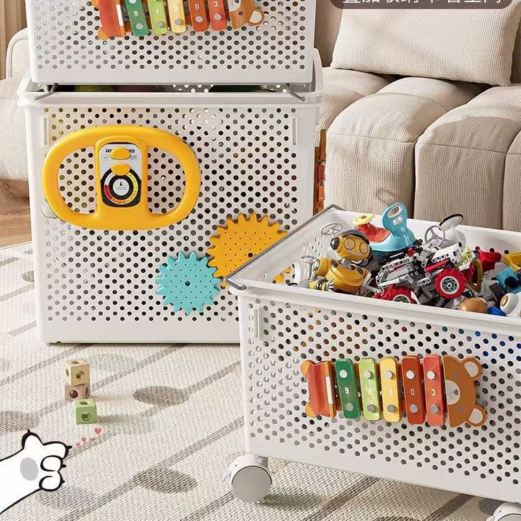 Storage Box Organizer, Multipack Toy & Yoga Mat Basket, Ventilated Plastic, Multiple Sizes