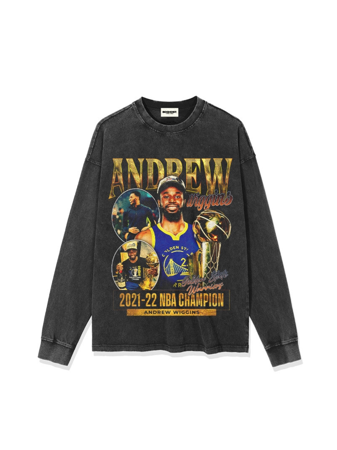 Wiggins American Street Hip-Hop Tide Impresión Retro Hecha Viejo Lavado Peso Suelto Mangas cortas
