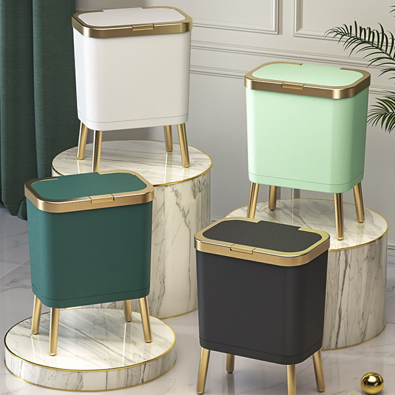 Luxurious and High-End Trash Can for the Living Room, Tall Trash Can with Press-Open Lid, Large Capacity Trash Can for Home Use Luxurious and High-End Trash Can for the Living Room, Tall Trash Can with Press-Open Lid, Large Capacity Trash Can for Home Use