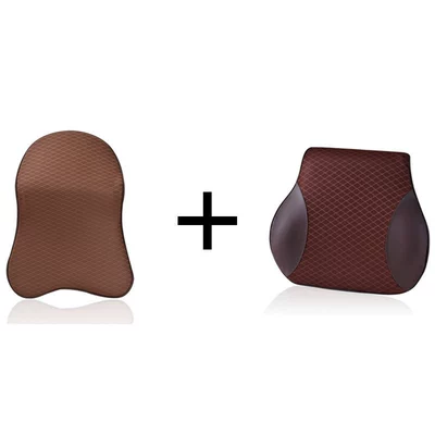 Headrest cotton waist cushion - coffee-mesh-headrest-lumbar-support-1-pack