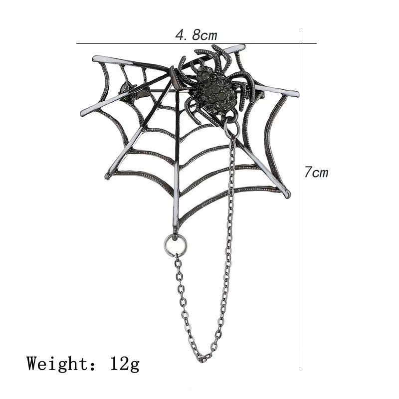 Spider Brosche Mit Kristallen Halloween Modisches Accessoire_voghion.com
