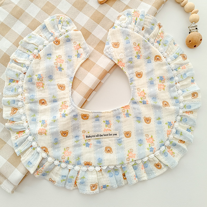 파란색 줄무늬 곰 머리