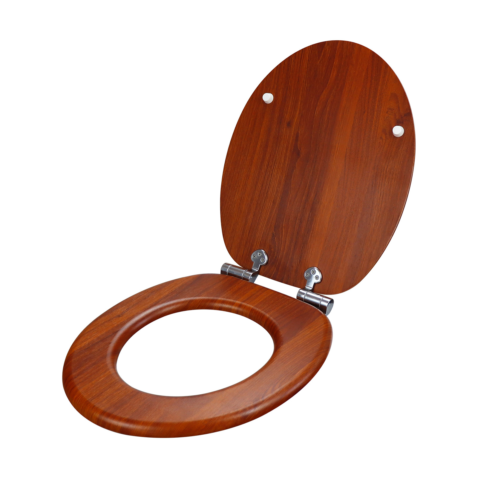 Tapa de Inodoro de MDF con Textura de Madera y Cierre Lento