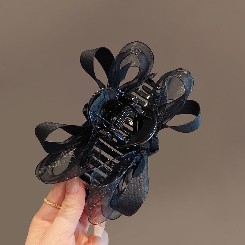 韓国のメッシュリボンヘアクリップ、女性用ヘアクリップ、髪の量の多い女性用ヘアクリップ、高級感と気質、後頭部のシャーククリップ|undefined