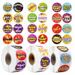 500 stickers per roll children's toy reward incentive self-adhesive label office supplies decorative label seal sticker