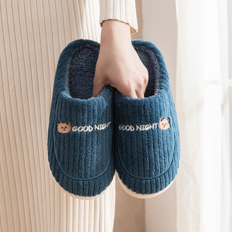 JELIA zapatillas de algodón para hombres otoño y invierno nuevo interior cálido pareja antideslizante y peluche zapatillas de algodón mujer