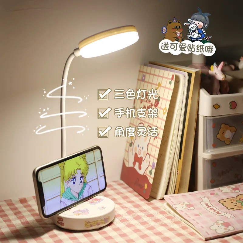Unique and Creative Night Light Base DIY Book Light Birthday Gift for Children Desk Reading Eye-Protection Table Lamp with Charging
