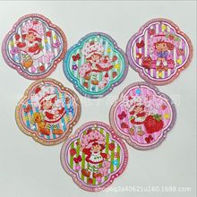 吊孔草莓小女孩系列双面印花片片吊牌diy手工手机钥匙包链饰品