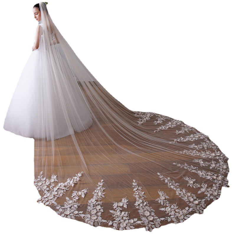 2025 New Four-Season Stage Cathedral Long X61 Champagne-Colored Handmade Three-Dimensional Petal Red Diamond Bridal Veil 2025 New Four-Season Stage Cathedral Long X61 Champagne-Colored Handmade Three-Dimensional Petal Red Diamond Bridal Veil