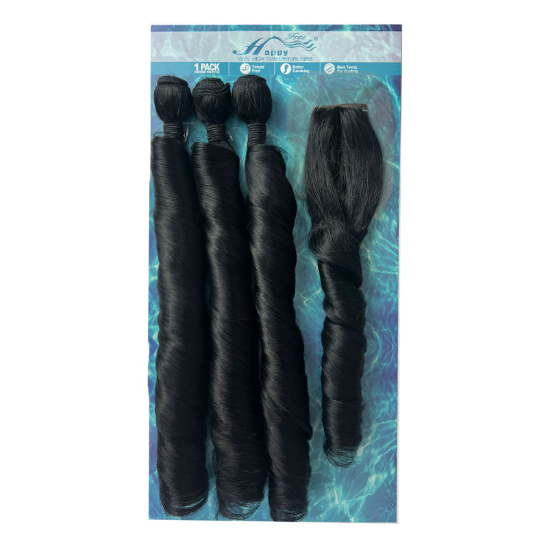 クロスボーダーアフリカヘアカーテンヘアバンドル頭皮エクステンションウィッグヘアブロックフレンチカールスパイラルウィッグ|undefined