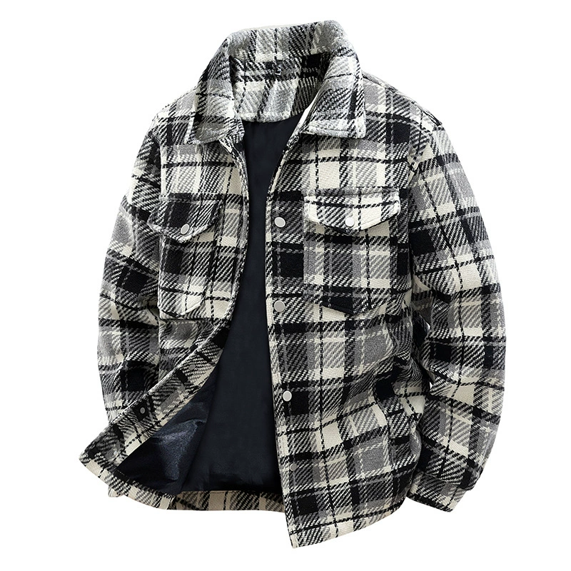 Бесплатная доставка ретро клетчатая куртка для мужчин осень-зима новая тенденция свободная маленькая ароматная куртка для пар на улице