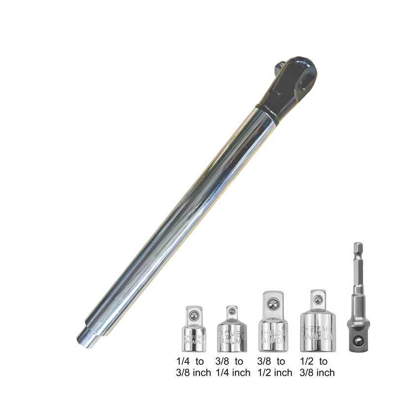 Llave de trinquete rápida multifuncional alargada Herramienta neumática Llave de manguito manual alargada refuerza varilla de enlace largo image 20
