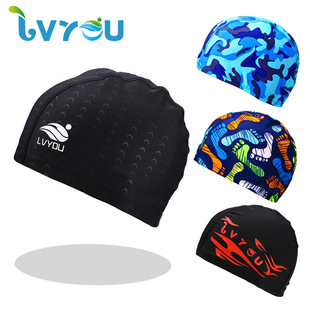 Green swim genuine men's cloth swimming cap hot spring spandex swimming cap bag long hair high-grade swimming cap suitable for swimming pool hot spring