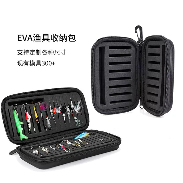Spot Wholesale Eva Sequin Lure Bag Fishing Gear Cosmetics Bag Three Hooks Lead Head Hook Fake Bait Hard Box Cosmetics Bag