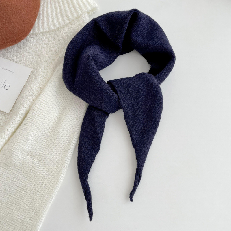 Nueva bufanda triangular de punto estilo coreano para mujer todo partido cálido color sólido mantón de oficina exterior Bufanda cuello y chaleco