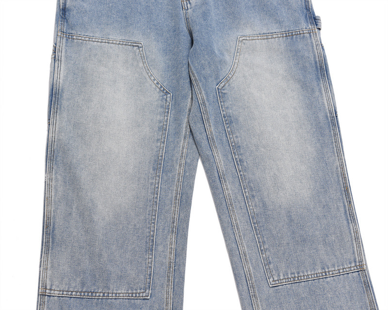 Men's Jeans Washed Vibe Style Loose Fit With Patch Pocket Detail_voghion.com