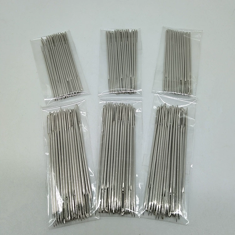 25 шт./Упак. Большой глаз игла для ручного шитья тупая игла золотой хвост игла с круглой головкой большое отверстие кожаное шитье рулевое колесо шелковый шарф игла рыболовной сети