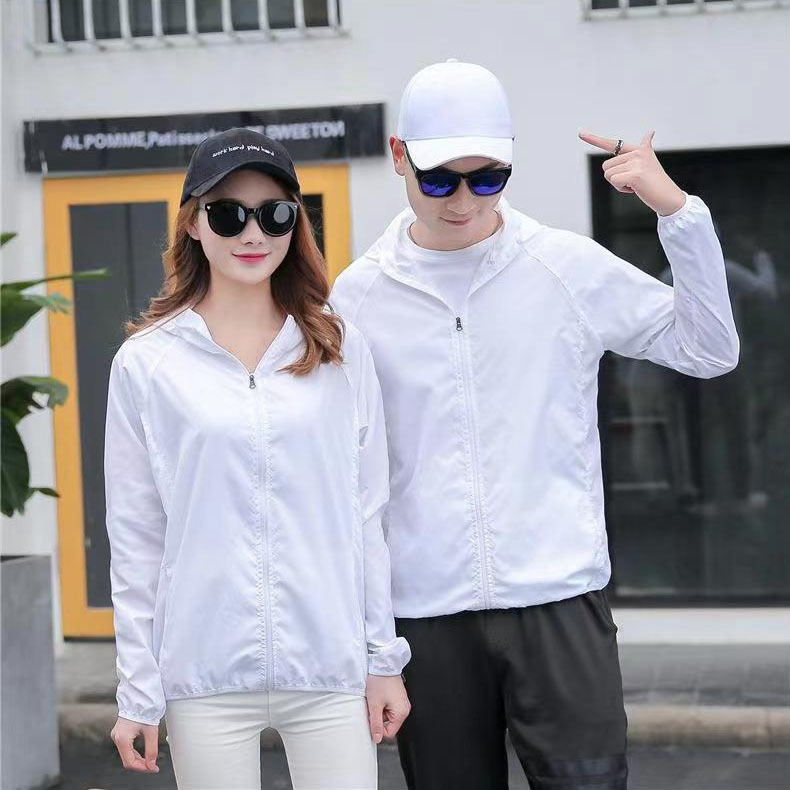 男性と女性のための外国貿易日焼け止め服、抗UV無地、軽くて薄い、ポータブルアウトドアサイクリングスポーツ速乾性日焼け止め服|undefined