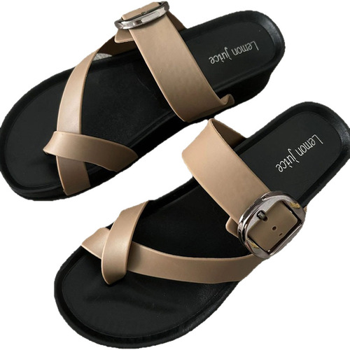 New style British Birken flip-flops, casual beach soft soles, fashionable all-matching summer women's sandals