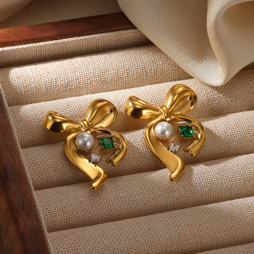 5g Weight 0.03µm-0.05µm Gold Plating Thickness PVD Coated Gold Plating Process 304 Stainless Steel Ear Needle Material 18K Real Gold Plated Plating Material Imitation Pearl, Zircon Inlay Material Ear Studs Classification 1 Piece, 1 Pair Quantity Holiday, Daily, Selfie Occasion 304 Stainless Steel Material Tortoise, Bow Knot Pattern Women's Gender Casual, Elegant, Lady Style Waterproof Non Tarnish, Plating Craft PVD Coated Real Gold Plated Tortoise Bow Knot 304 Stainless Steel Casual Elegant Lady Waterproof Non Tarnish Ear Studs 3