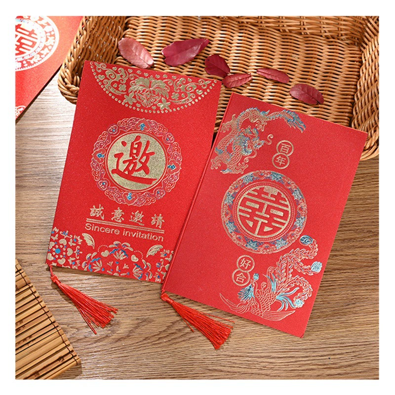 Оптовая Свадьба китайский красный конверт мешок свадебный подарок печать сто лет Хорошая комбинация позолота красный конверт XI слово тысяча юаней жемчужный красный конверт