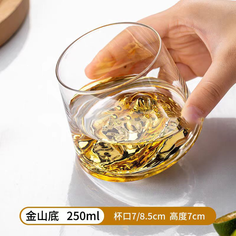 Taza de cristal superior de montaña Fuji Taza de vidrio de montaña de nieve japonesa Taza de agua Taza de té Taza de whisky