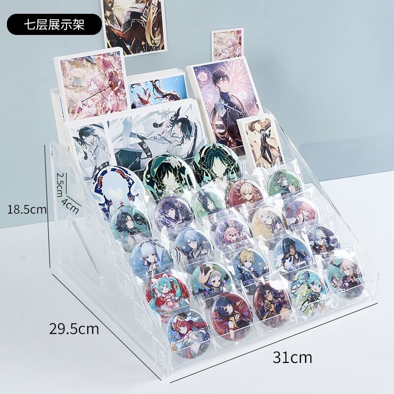 透明バー展示棚デスクトップ流麻アニメ周辺バッジ収納ケース谷子棚陳列棚|undefined