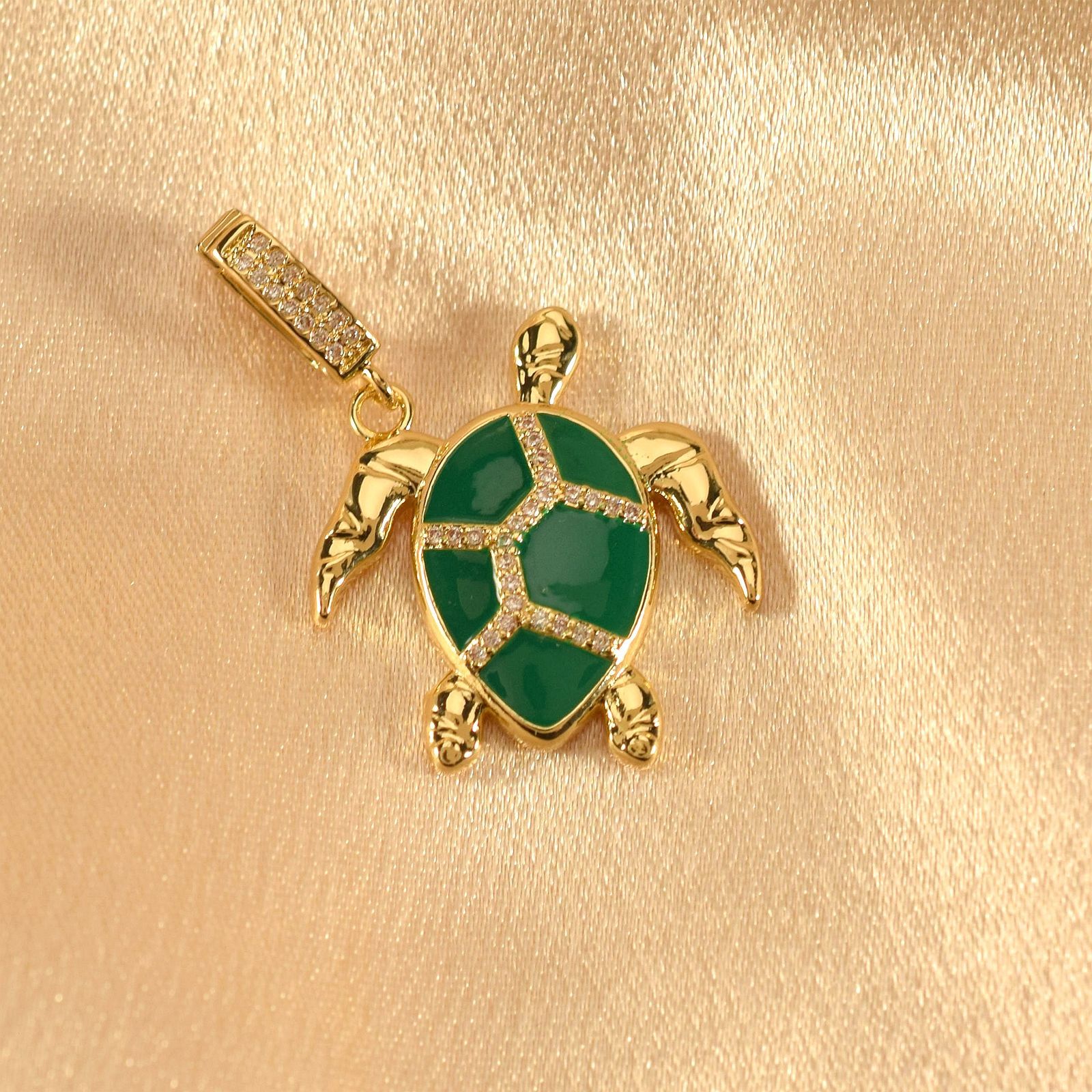 Tortoise, Elephant Pattern 1 Piece Copper Tortoise Elephant Polished Pendant