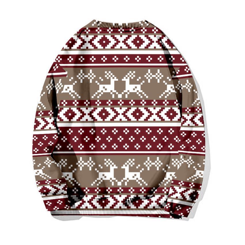 New 3d Printed Little Deer Sweater Loose Pullover Sweatshirt Christmas_voghion.com