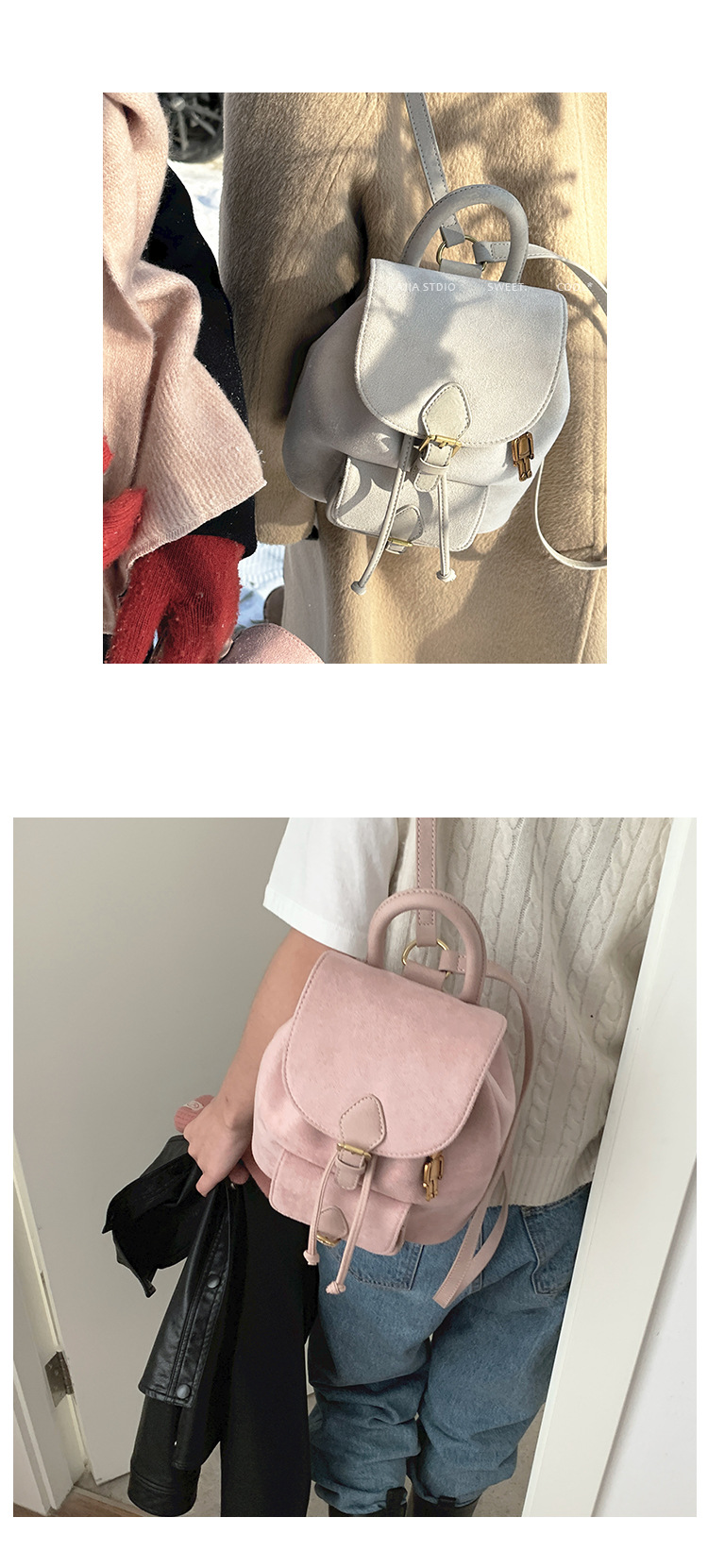 Women's Suede Backpack Versatile Casual Shoulder Bag For Women_voghion.com