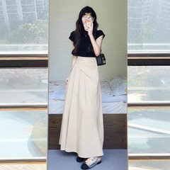身材胖妹妹新款不规则半身裙夏季高腰显瘦中长款a字裙梨形mm女子