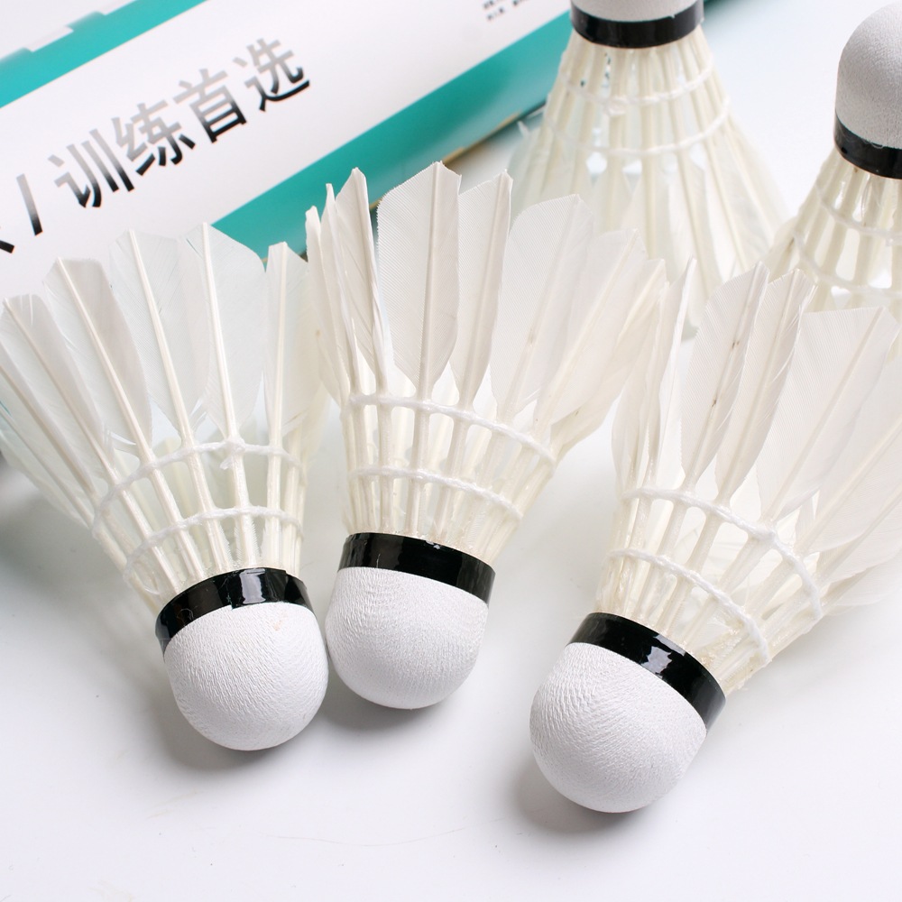 Wholesale Durable Badminton Balls, Pack of 12, for Amateur Entertainment, Durable Duck Feather Balls, Training Balls for Adults, Indoor and Outdoor Badminton