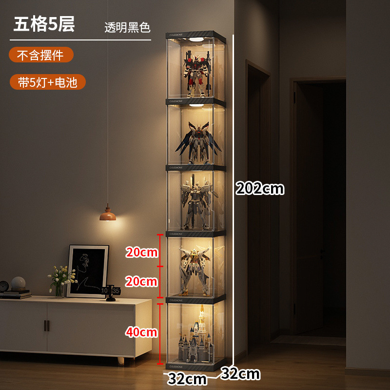 手办乐高展示柜模型玩具陈列置物架子家用公仔高达透明展示盒|undefined