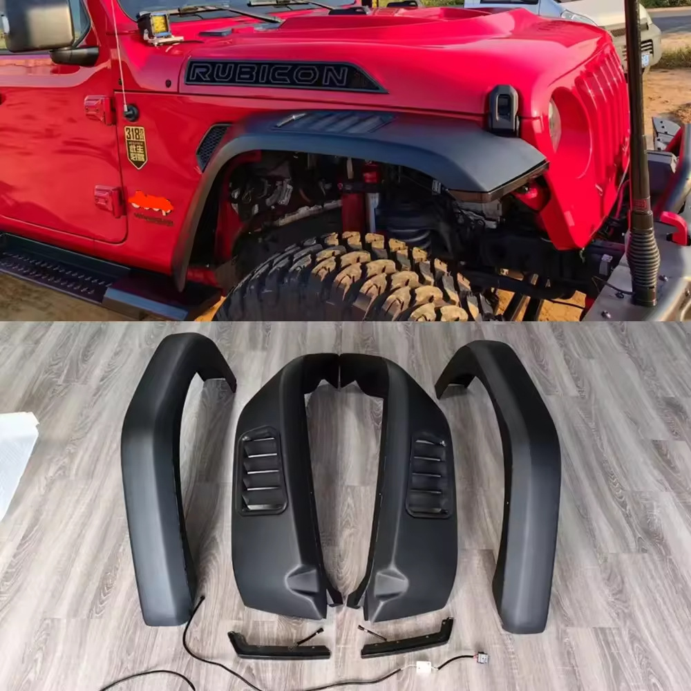 Jeep Wrangler JK 2010-2018 üçün ön və arxa qanad paneli, LED işıqlı