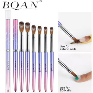 New gradient metal rod nail art crystal pen crystal powder carved direct extension nail brush mink hair nail art tool