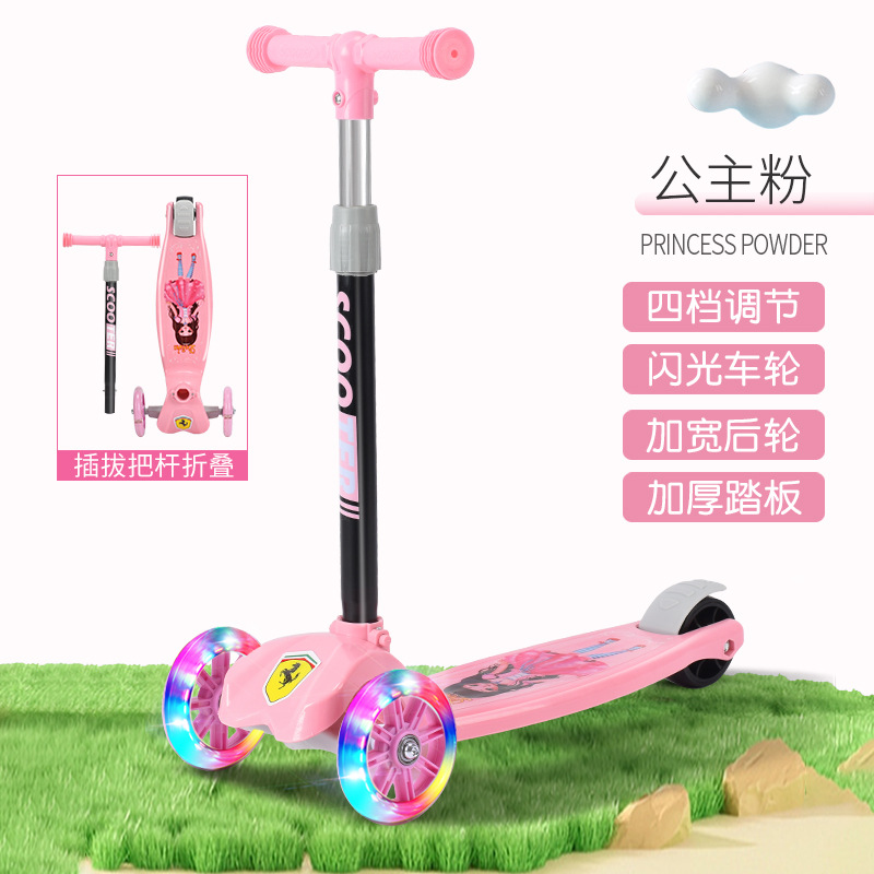 Los niños de graffiti scooter niños y niñas de la música del bebé Scooter de luz resistente a la caída de 2-12 años de edad coche plegable