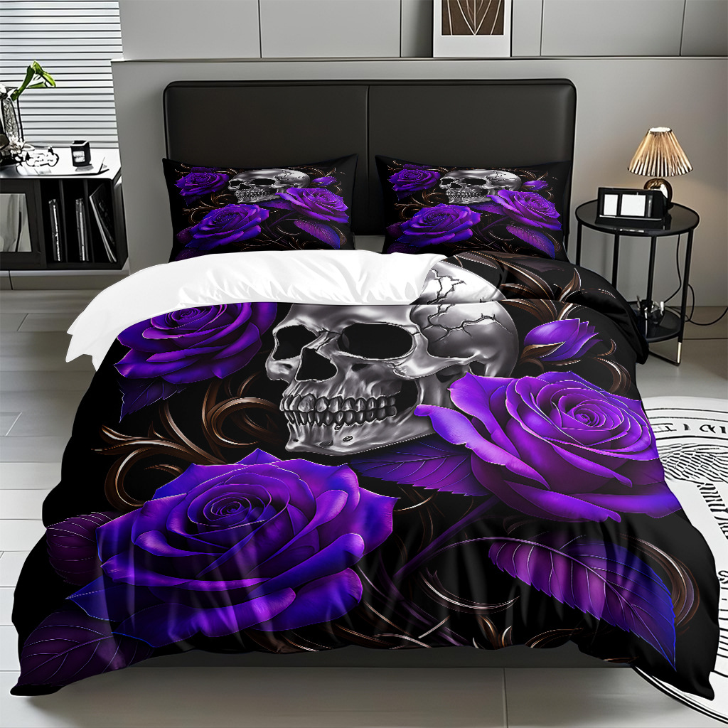 TEMU / JIT transfronterizo hogar cabeza de colcha impresa digital conjunto de edredón abrasivo fuente de ventilación fábrica directa