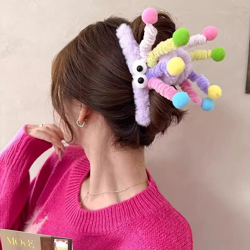 ドーパミンスプリングぬいぐるみヘアピン女性のための面白い面白いサメクリップかわいいヘアピン後頭部ヘアクリップヘッドバンド|undefined