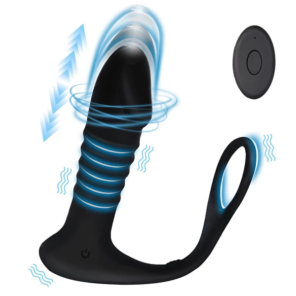 Single ring telescopic anal plug remote control model (boxed)