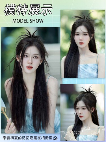 y2k crystal chicken feather shuttlecock head lazy chicken feather wig ball grab fountain high ponytail hot girl hairpin headwear