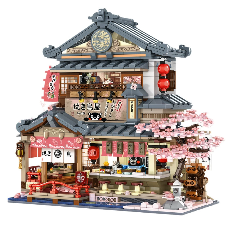 Кукольная серия Inbrixx Kumamon Медведь Обугленный дом птицы Совместим с Lego Собранные городские сценки украшения Детские подарки на день рождения
