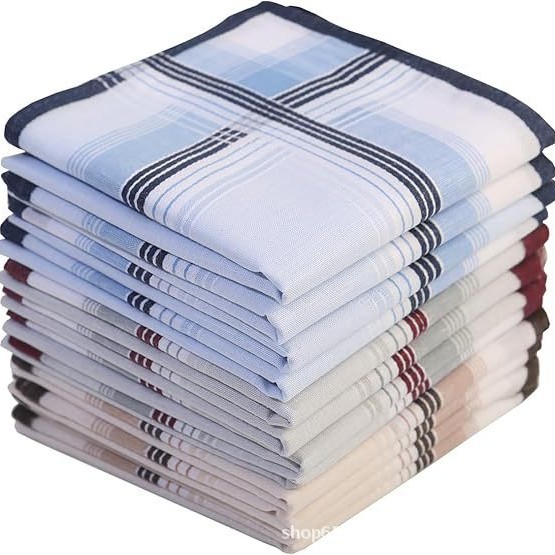 40X40Cm Amazon Colorful Square Towel Pure Cotton Men's Handkerchief Vintage Pocket Square 12 Pieces/Bag Gift