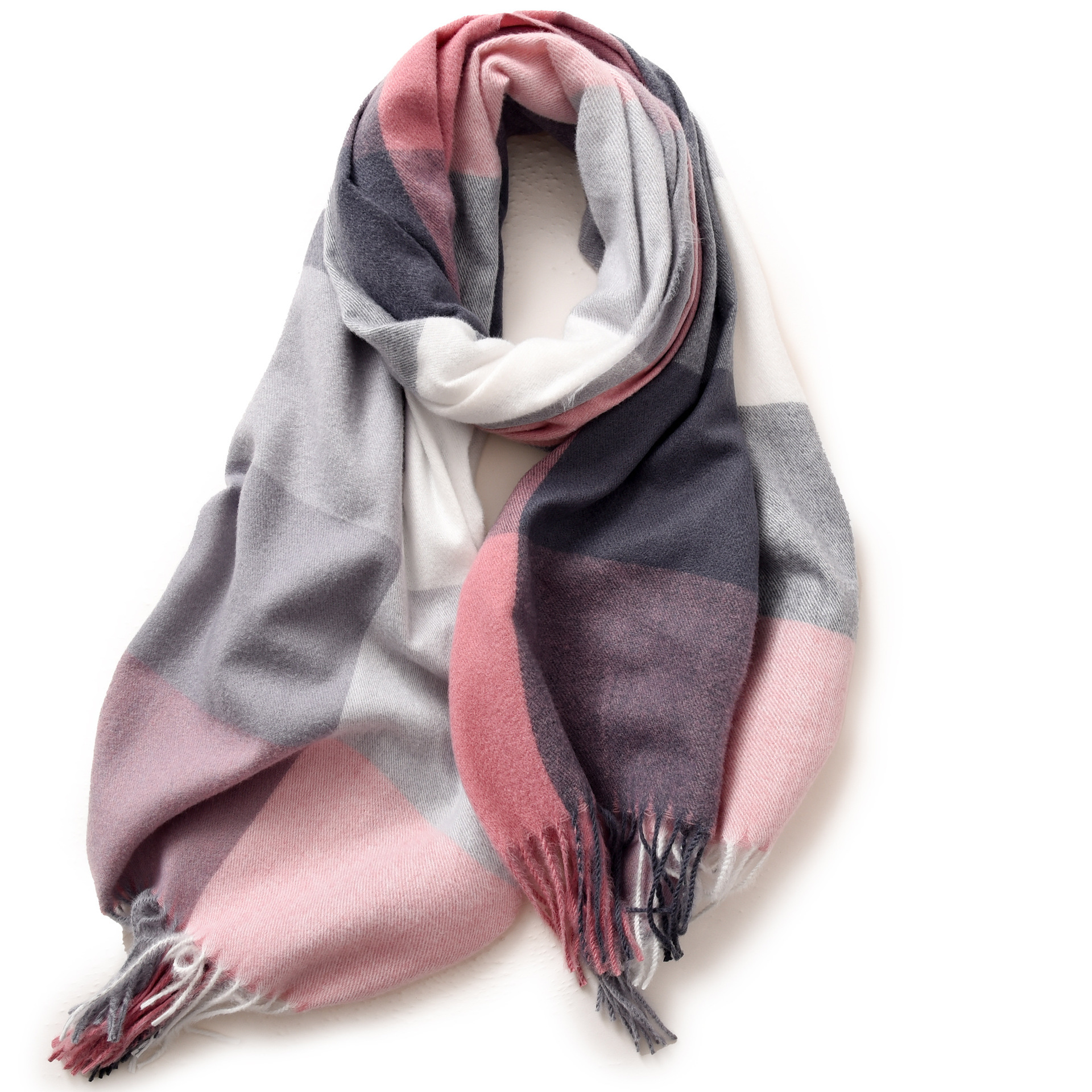 Buñuelo a cuadros para mujeres de otoño y invierno explosión de cachemira caliente buñuelo de oficina con buñuelo de alta calidad para mujeres de invierno