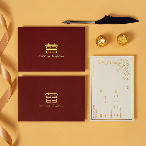 Wholesale invitation for marriage, wedding invitation, Chinese wedding invitation, creative wedding invitation for newlyweds, wedding banquet invitation, high-end wedding planning supplies